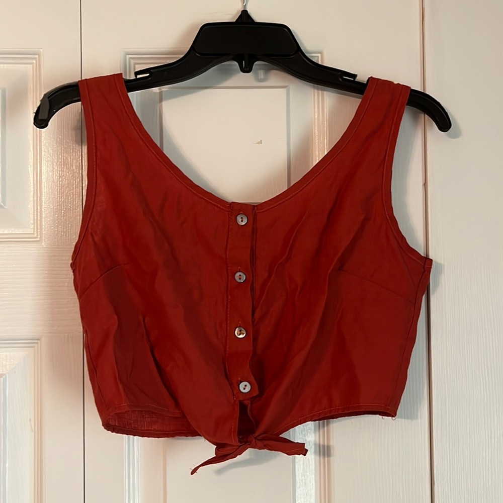 Womens cropped tie tank